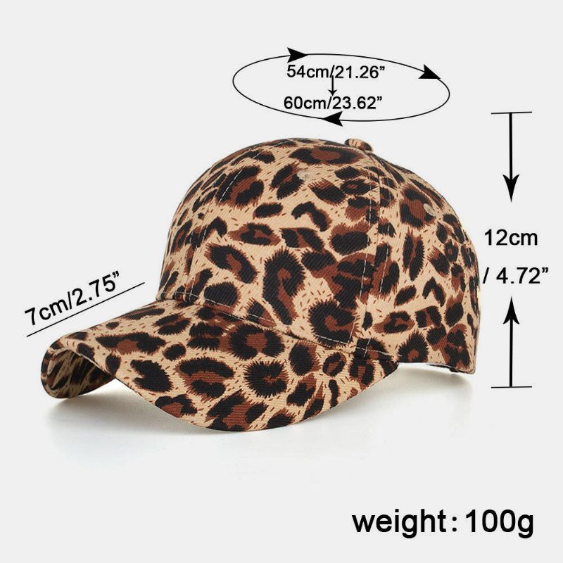 Dame Menn Leopard Baseball Cap Pustende Solhatt