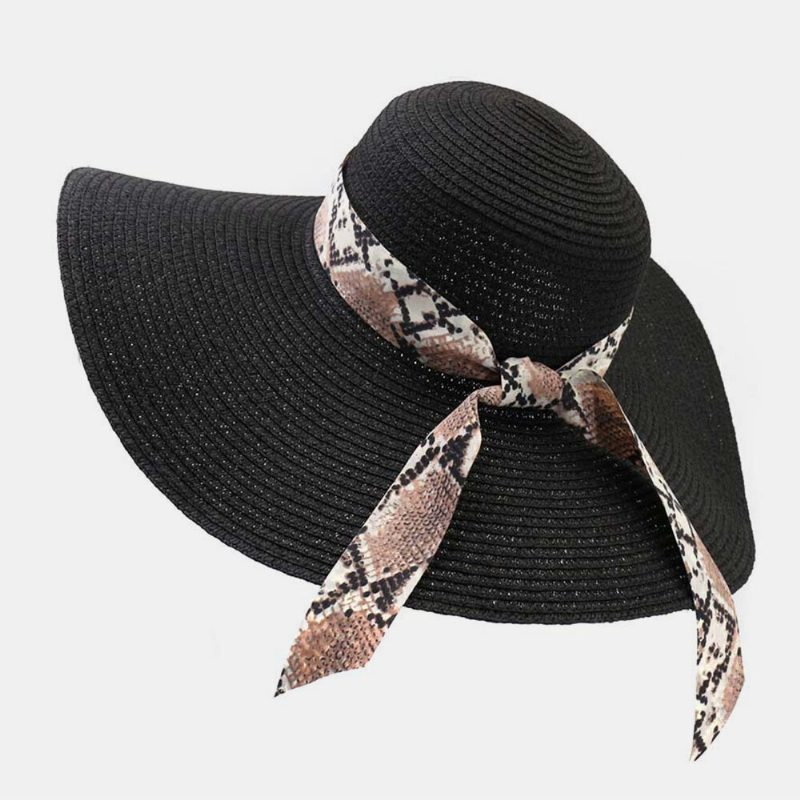 Dame Solkrem Ferie Strand Villbrem Solhatt Elegant Stilig Bowknot Stråhatt