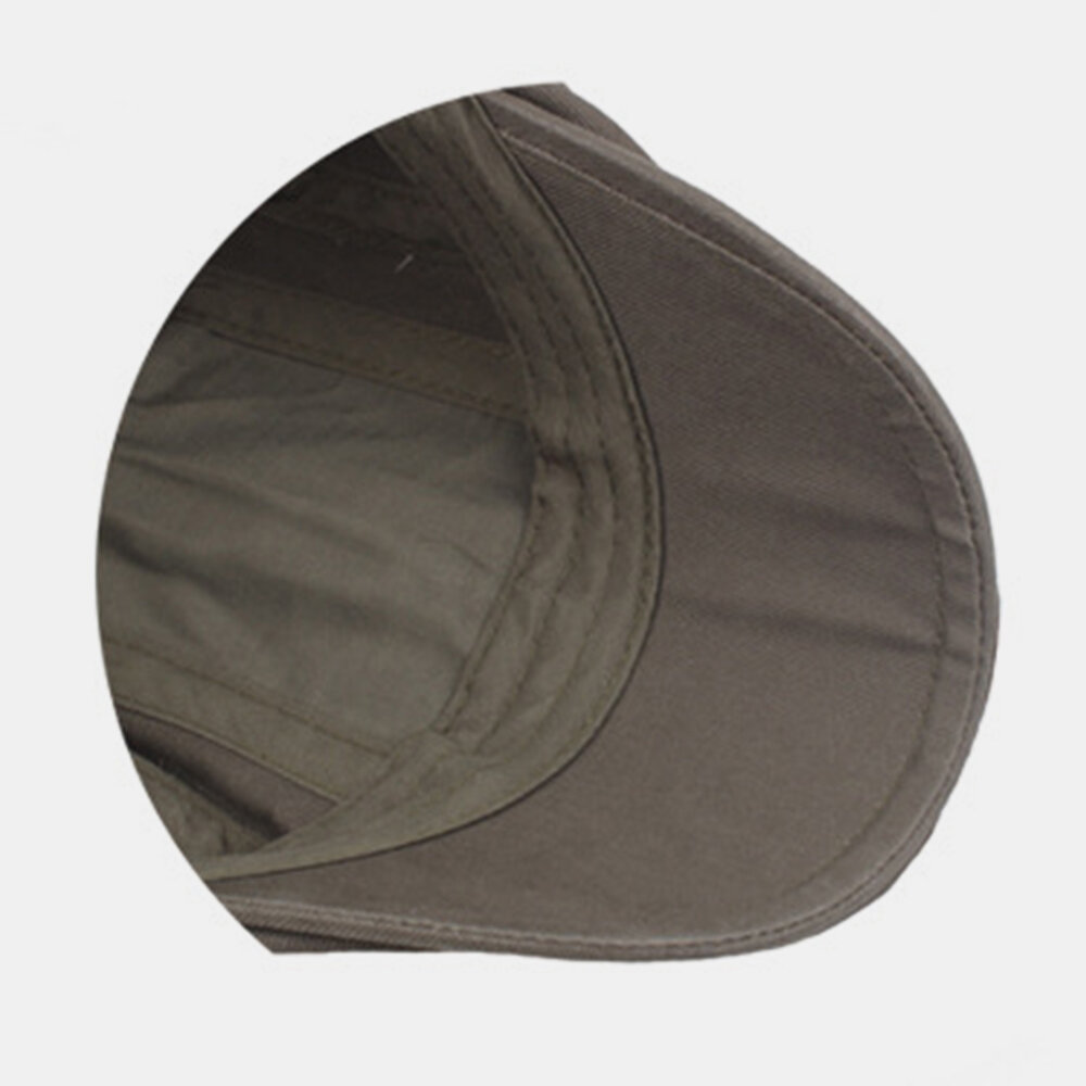 Herre Bomull Brev Glidelås Dekor Uformell Solskjerm Beret Cap Flate Hatter Forward Hat