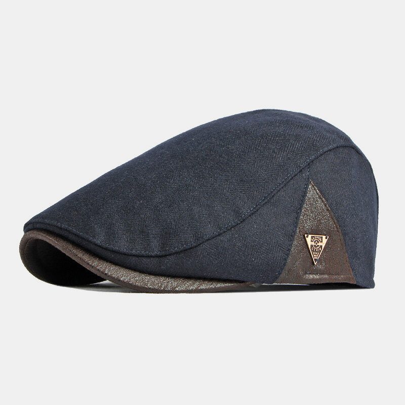 Herre Bomull Ensfarge Høst Vinter Varm Justerbare Berets Newsboy Hatter Forward Hat