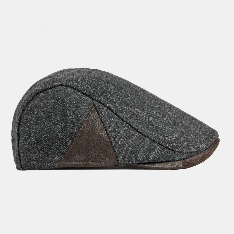 Herre Bomull Ensfarge Høst Vinter Varm Justerbare Berets Newsboy Hatter Forward Hat