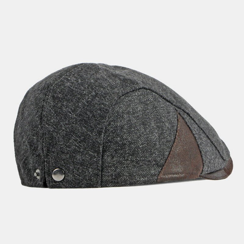 Herre Bomull Ensfarge Høst Vinter Varm Justerbare Berets Newsboy Hatter Forward Hat