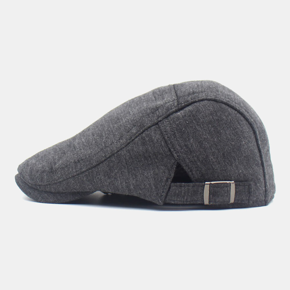 Herre Bomull Ensfarge Justerbar Forover Hatter Flate Cap Beret Cap