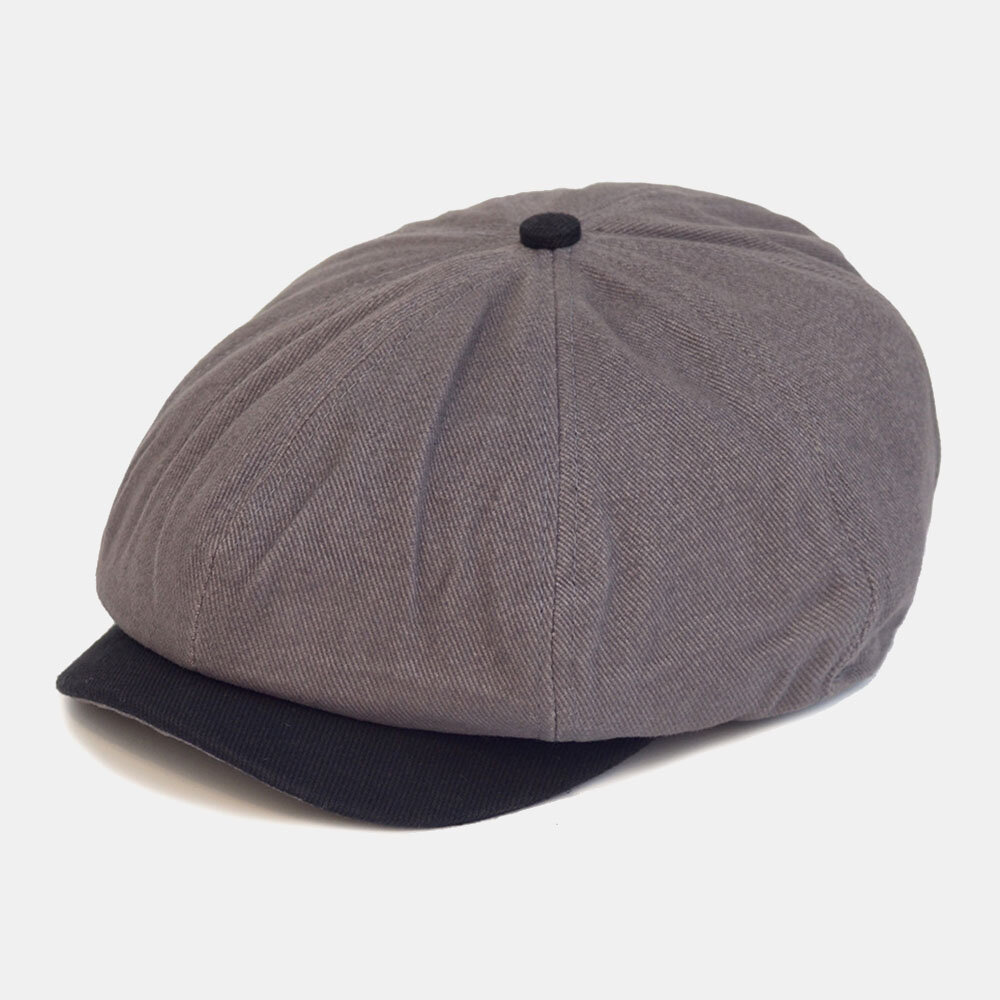 Herre Bomull Farge Matchende Retro Newsboy Hatter Beret Cap Åttekantet Hatter Painter Cap Forward Cap