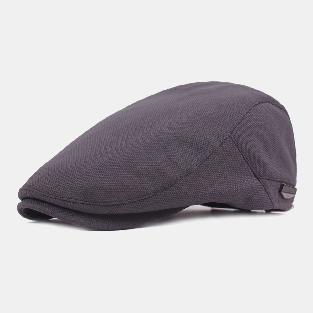 Herre Bomull-lin Ensfarge Justerbar Solskjerm Forward Hatter Flate Cap Beret Cap