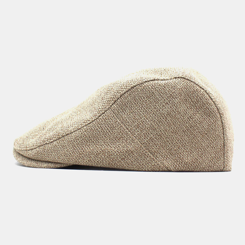 Herre Bomull Lin Ensfarget Retro Uformell Solskjerm Forward Cap Beret Cap Flate Cap Malerhatt