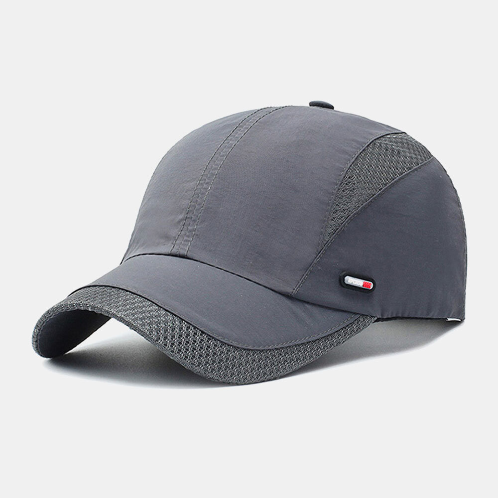 Herre Canvas Mesh Pustende Hurtigtørkende Utendørs Sport Solskjerm Baseball Cap