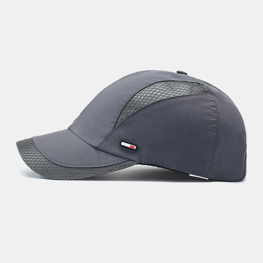 Herre Canvas Mesh Pustende Hurtigtørkende Utendørs Sport Solskjerm Baseball Cap