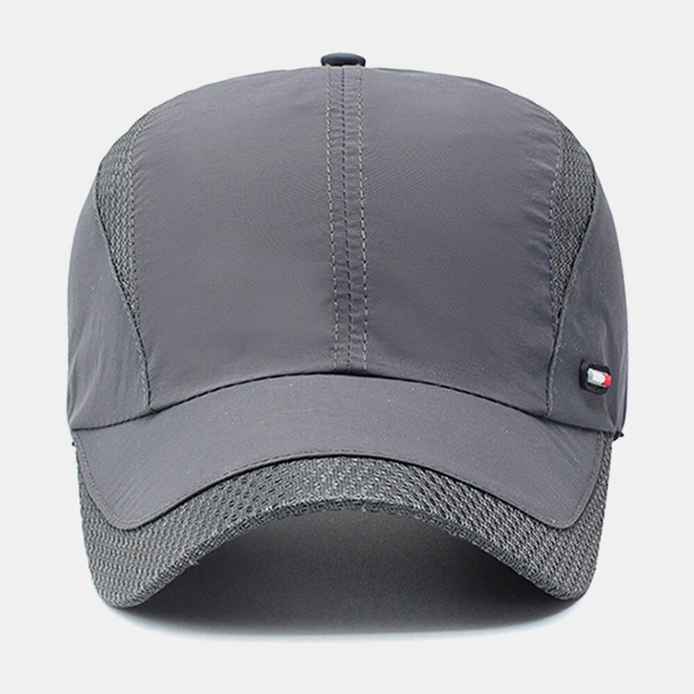 Herre Canvas Mesh Pustende Hurtigtørkende Utendørs Sport Solskjerm Baseball Cap