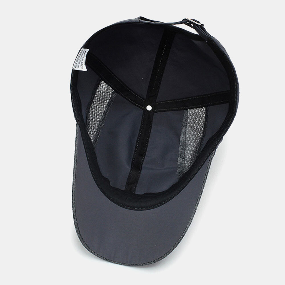 Herre Canvas Mesh Pustende Hurtigtørkende Utendørs Sport Solskjerm Baseball Cap