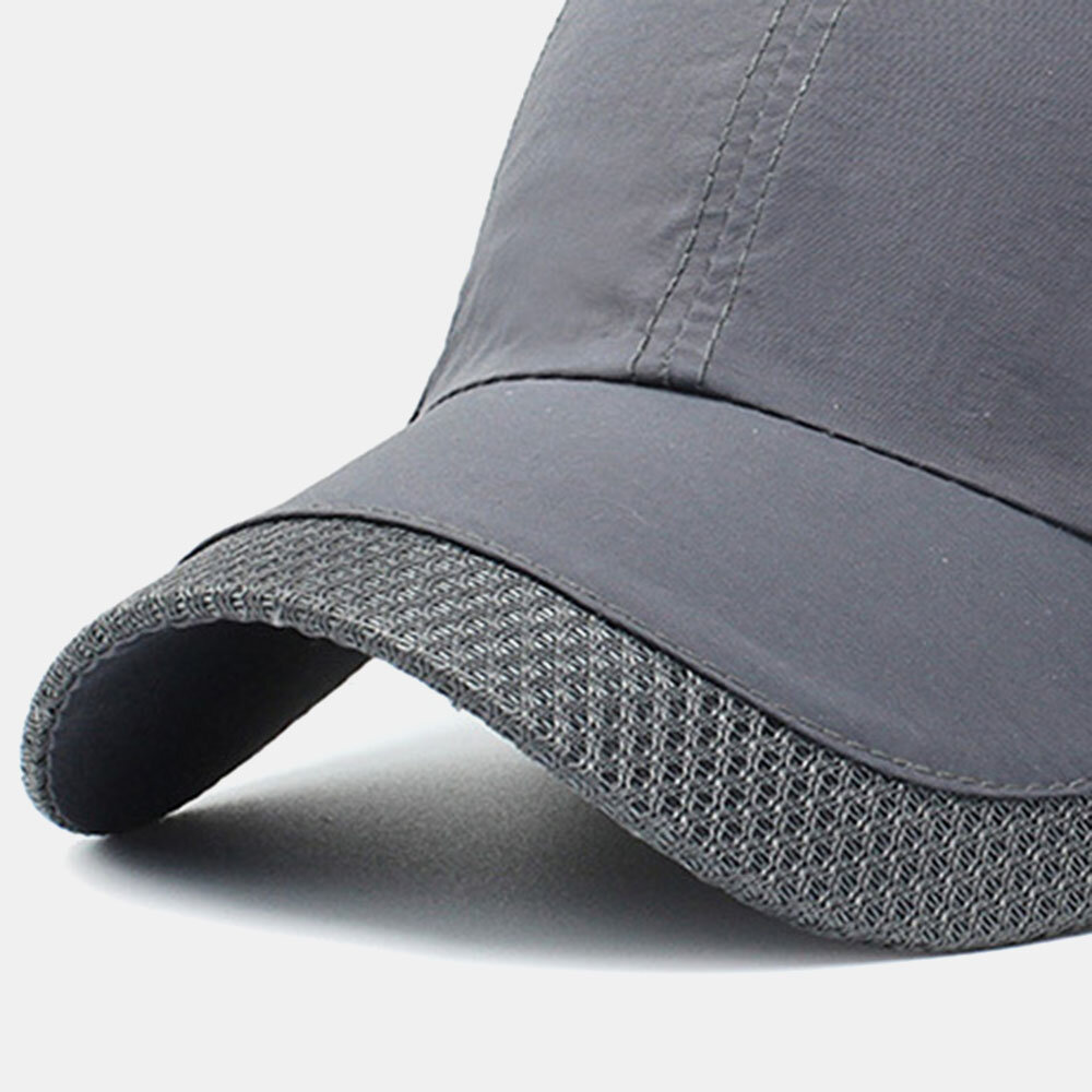 Herre Canvas Mesh Pustende Hurtigtørkende Utendørs Sport Solskjerm Baseball Cap