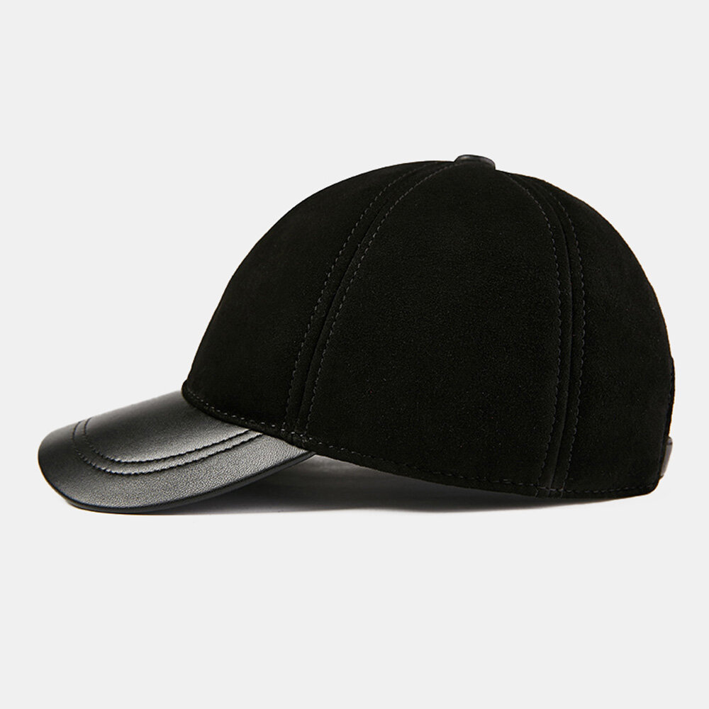 Herre Førstelags Saueskinn Fleece Høst Vinter Varm Baseballcap Justerbar Tynt-lys Trend Kuldebeskyttelseshatt