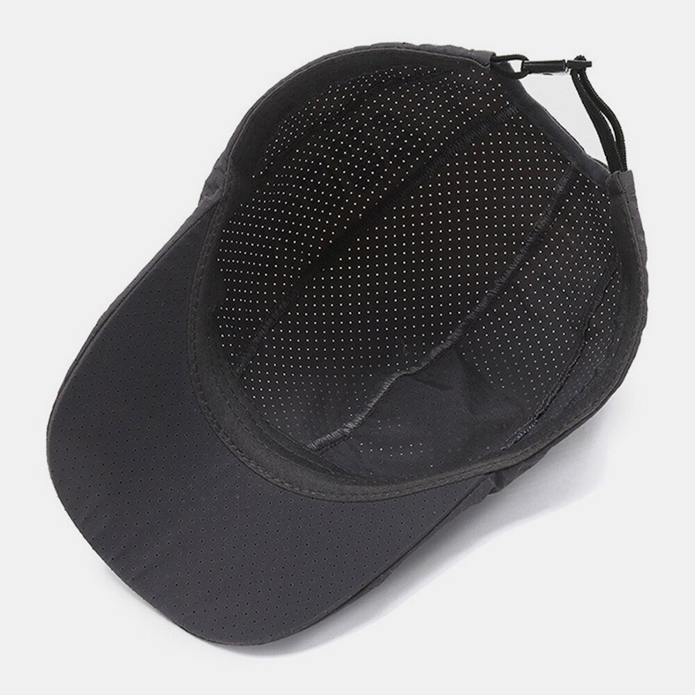 Herre Unisex Netting Med Hule Bokstaver Mønster Hurtigtørkende Utendørs Uformell Solskjerm Tynn Fremover Hatt Beret Hat Flat Hat