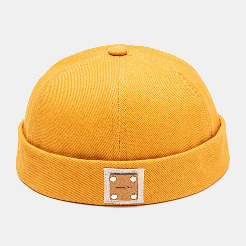 Herre Unisex Polyester Bomull Ensfarget Nagle Pu-etikett Alle Matchende Bue Uten Kanter Utleier Cap Hodeskalle