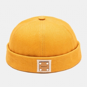 Herre Unisex Polyester Bomull Ensfarget Nagle Pu-etikett Alle Matchende Bue Uten Kanter Utleier Cap Hodeskalle