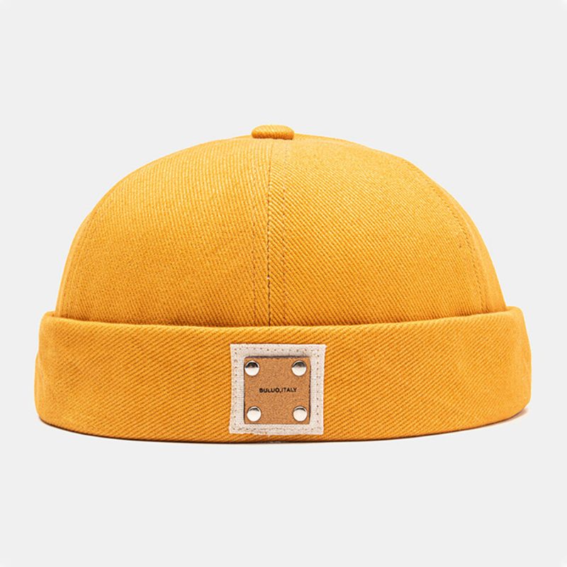 Herre Unisex Polyester Bomull Ensfarget Nagle Pu-etikett Alle Matchende Bue Uten Kanter Utleier Cap Hodeskalle