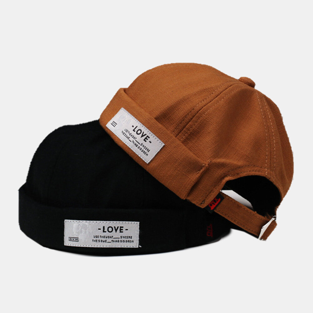 Herre Unisex Sommerbokstavmønster Side Patch Street Hip-hop Utleier Hatt Mote Justerbar Solkrem Melon Cap Beanie Skull Cap