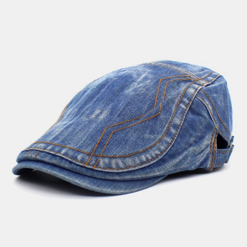 Herre Unisex Vasket Sydd Fremadrettet Lue Fahion Reise Utendørs Solskjerming Beret Cap Broderi Hat