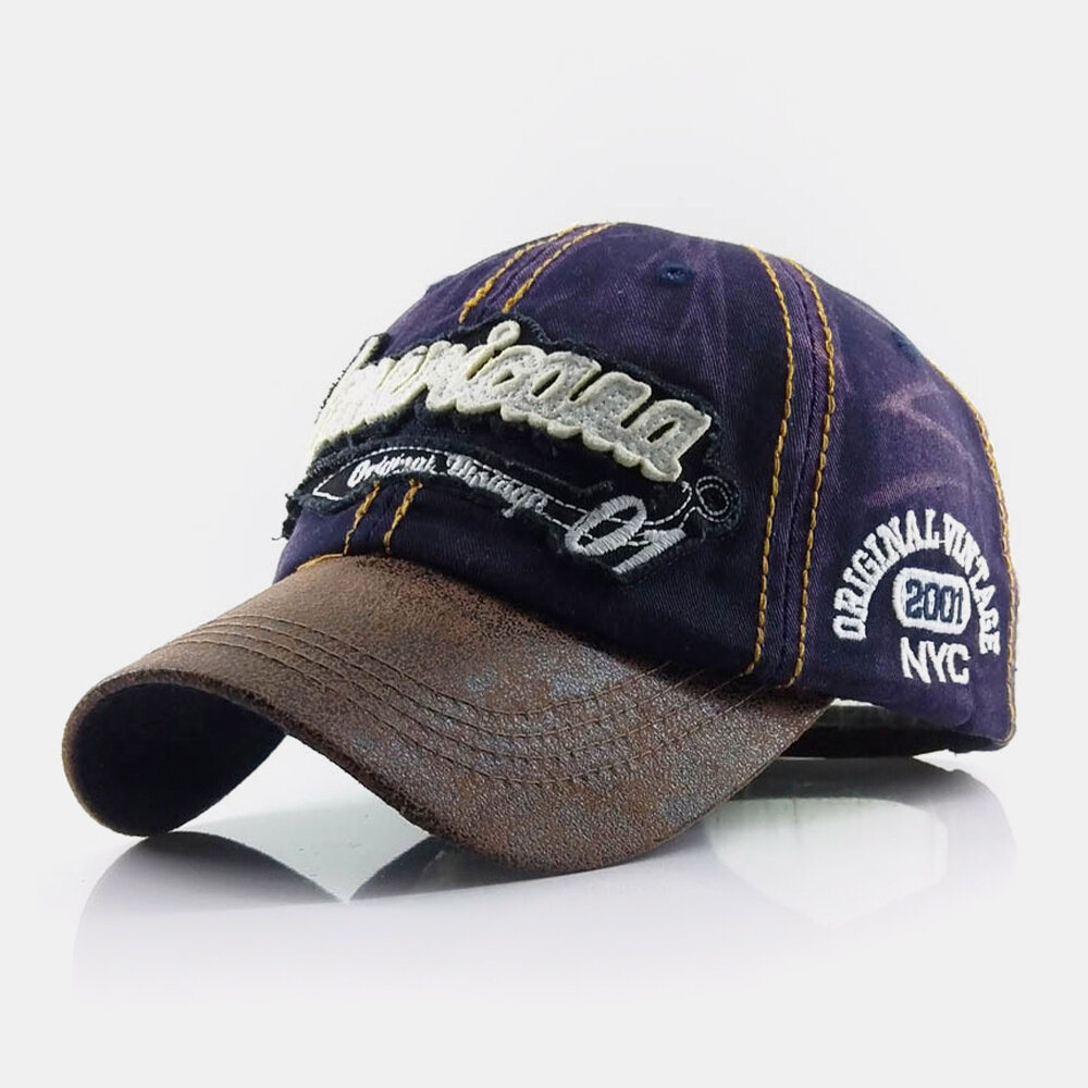 Herrelaget Gammelt Bomullsbrevbroderi Patchwork Justerbar Uformell Sportsolskjerm Baseballhatt