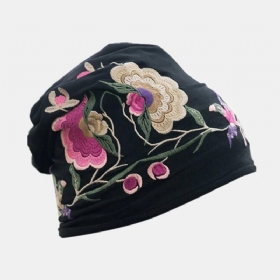 Kvinner Bomull Broderi Blomster Utskrift Etnisk Stil Lue Hatter Pustende Turban Cap