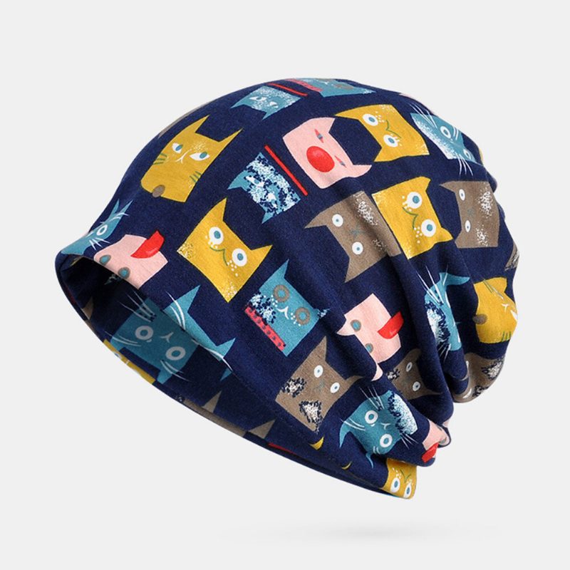 Kvinner Bomull Flerbrukstrykk Beanie Cap Hals Gamasjer Ansiktsskjold Hatter Bandana