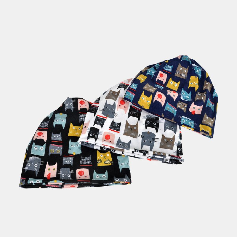 Kvinner Bomull Flerbrukstrykk Beanie Cap Hals Gamasjer Ansiktsskjold Hatter Bandana