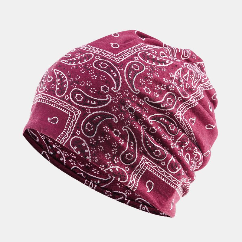 Kvinner Bomull Flerbruksutskrift Beanie Cap Hals Gamasjer Ansiktsskjold Luer Bandana