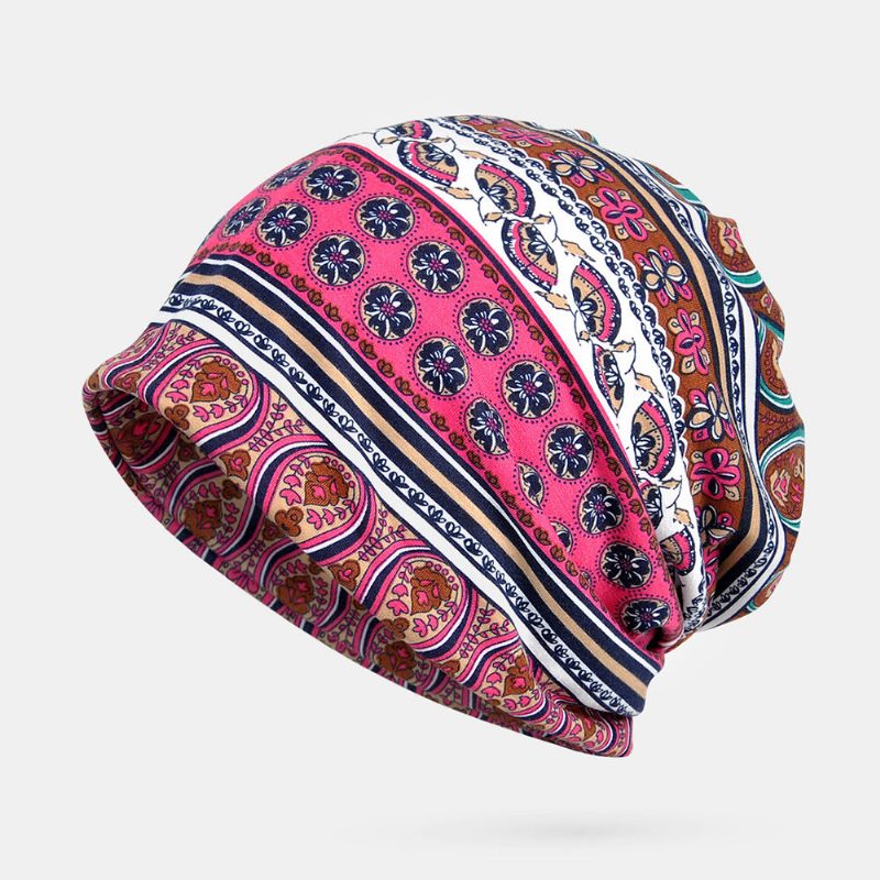 Kvinner Bomull Flerbruksutskrift Beanie Cap Hals Gamasjer Ansiktsskjold Luer Bandana