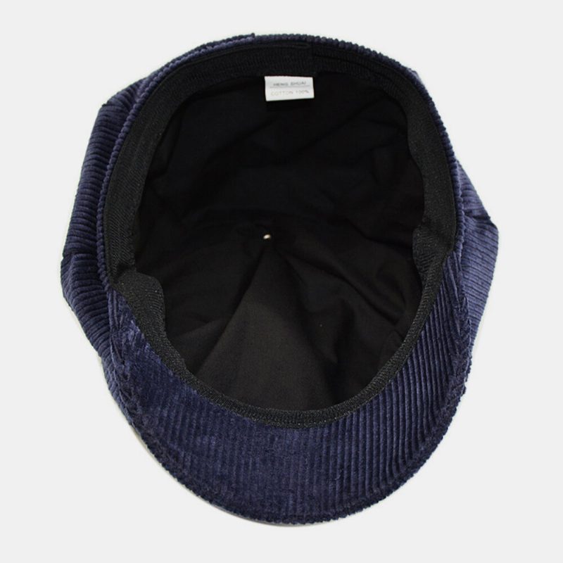 Kvinner Corduroy Retro Casual Stripes Utendørs Daglig Malerhatt Åttekantet Hatter Beret Hat