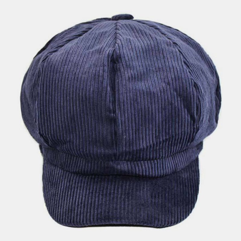 Kvinner Corduroy Retro Casual Stripes Utendørs Daglig Malerhatt Åttekantet Hatter Beret Hat