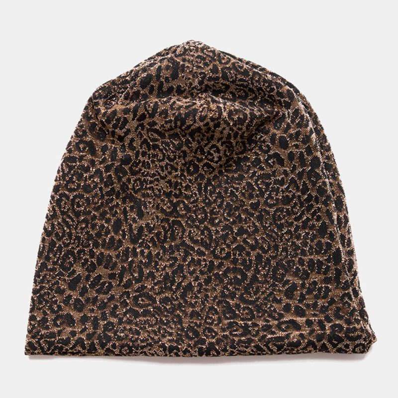 Kvinner Leopardmønster Elastisk Baotou-lue Sommer Høst Utendørs Solskjerm Pustende Justerbar Skull Hatter Beanie Hat