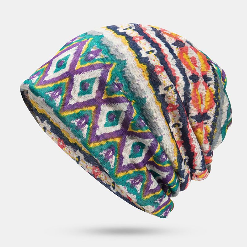 Kvinner Multi-purpose Printing Turban Cap Uformell Sommer Utendørs Hals Gamper God Elastisk Myk Beanie Hat