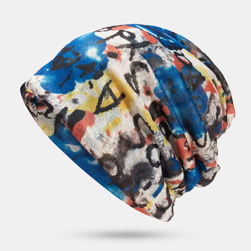 Kvinner Multi-purpose Printing Turban Cap Uformell Sommer Utendørs Hals Gamper God Elastisk Myk Beanie Hat