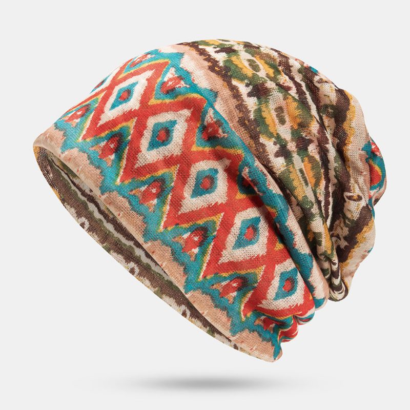 Kvinner Multi-purpose Printing Turban Cap Uformell Sommer Utendørs Hals Gamper God Elastisk Myk Beanie Hat