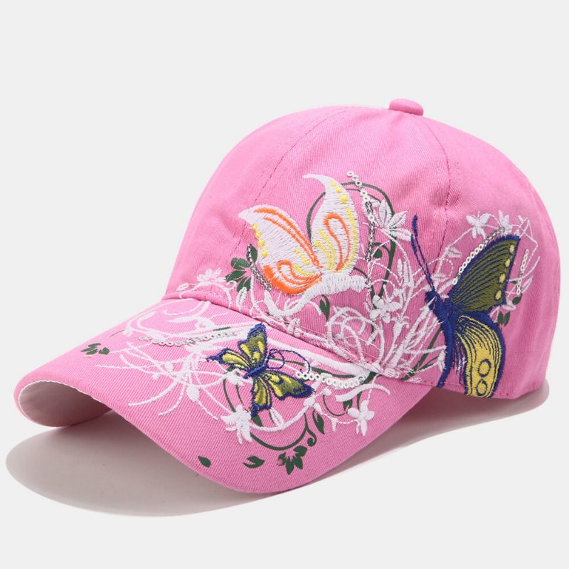 Kvinner Solkrem Solhatt Mote Sommerfuglbroderi Duck Hatter Baseball Cap