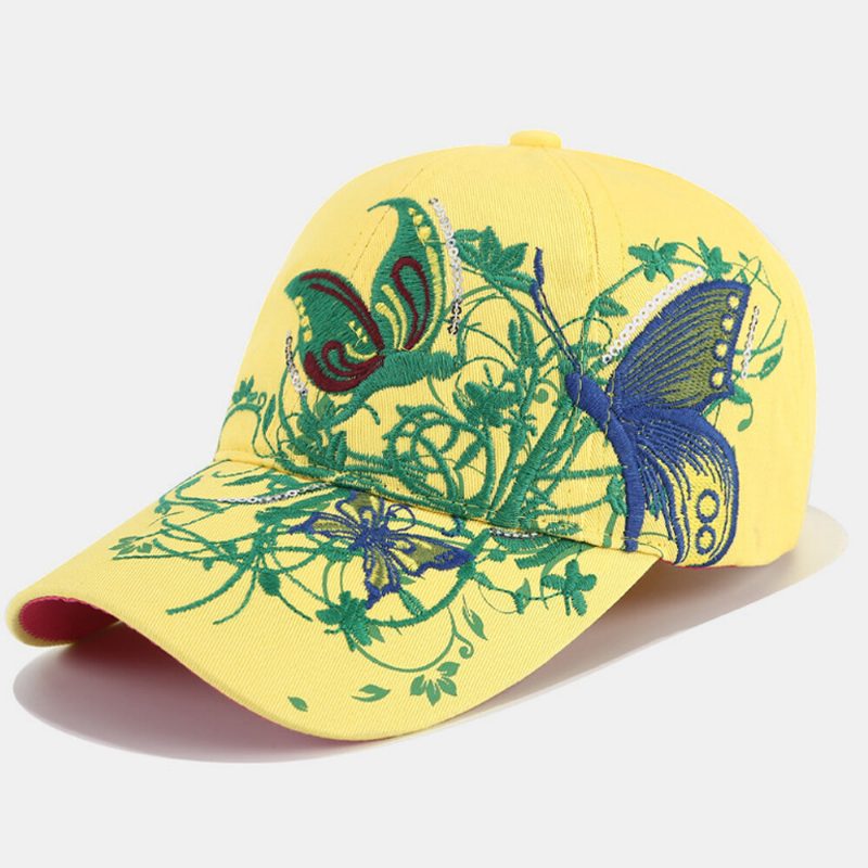 Kvinner Solkrem Solhatt Mote Sommerfuglbroderi Duck Hatter Baseball Cap