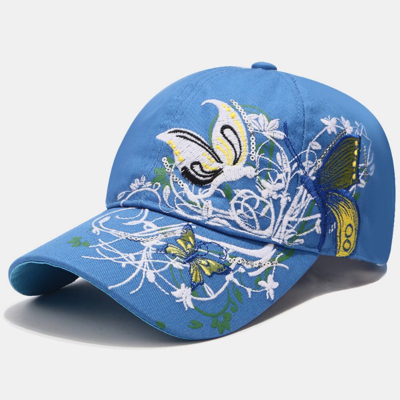 Kvinner Solkrem Solhatt Mote Sommerfuglbroderi Duck Hatter Baseball Cap