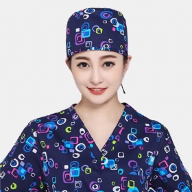 Kvinnertrykk Bomull Kirurgisk Cap Doctor Sykepleierrem Frisyrelue Dental Work Cap Beanie