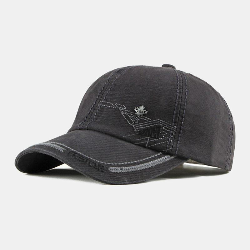 Menn Baseball Cap Bomull Bokstav Geometrisk Broderi Metalletikett Utendørs Uformell Solskjerm Baseballhatt