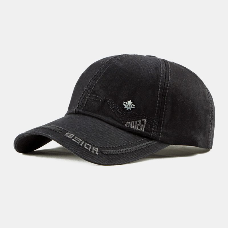 Menn Baseball Cap Bomull Bokstav Geometrisk Broderi Metalletikett Utendørs Uformell Solskjerm Baseballhatt