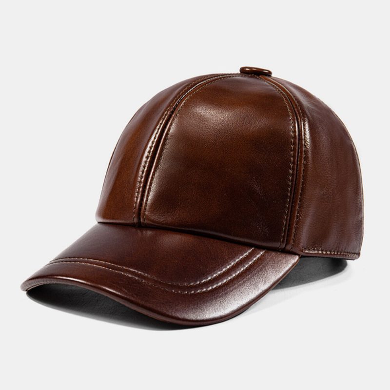 Menn Baseball Cap Kuskinn Vanlig Høst Vinter Varm Kulde Beskyttelse Driving Hat