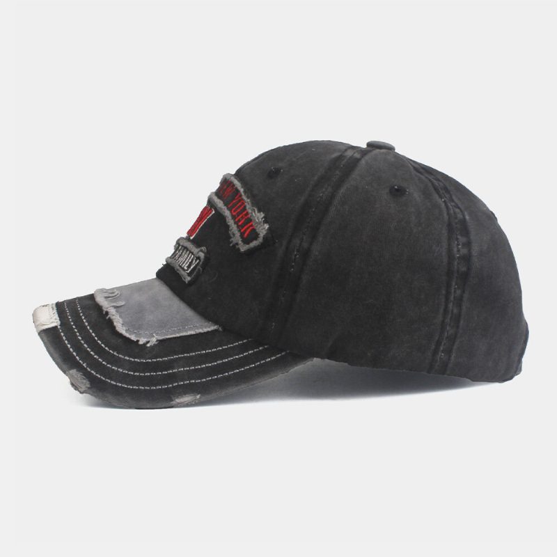 Menn Baseball Cap Vasket Brev Broderi Patch Utendørs Solseil Hatt