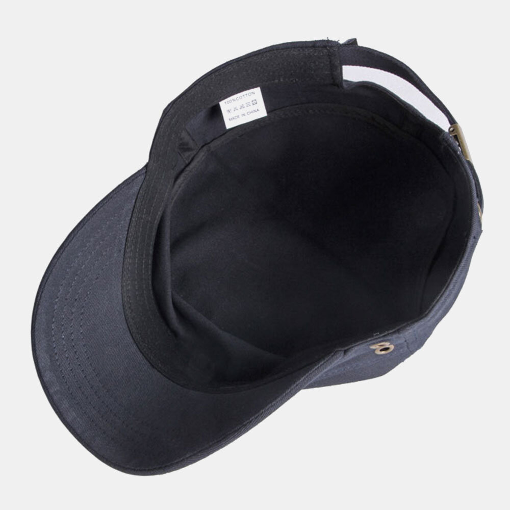 Menn Bomull Ensfarge Ritish Mote Solkrem Solskjerm Flate Cap Military Hat