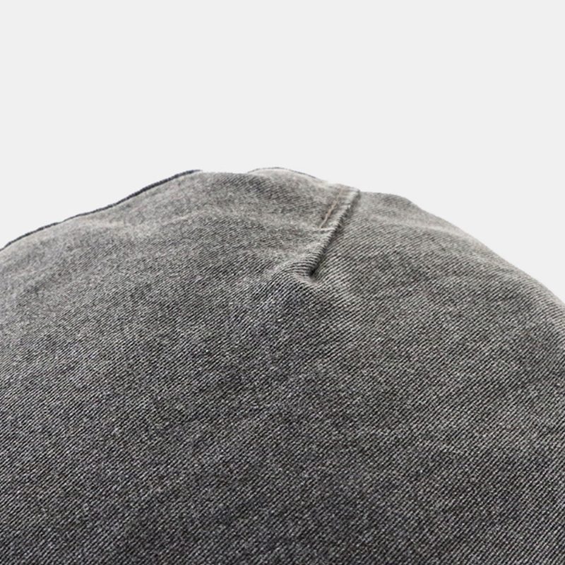 Menn Bomull Ensfarget Krøll Berets Retro Vasket Dome Forward Cap Newsboy Hat