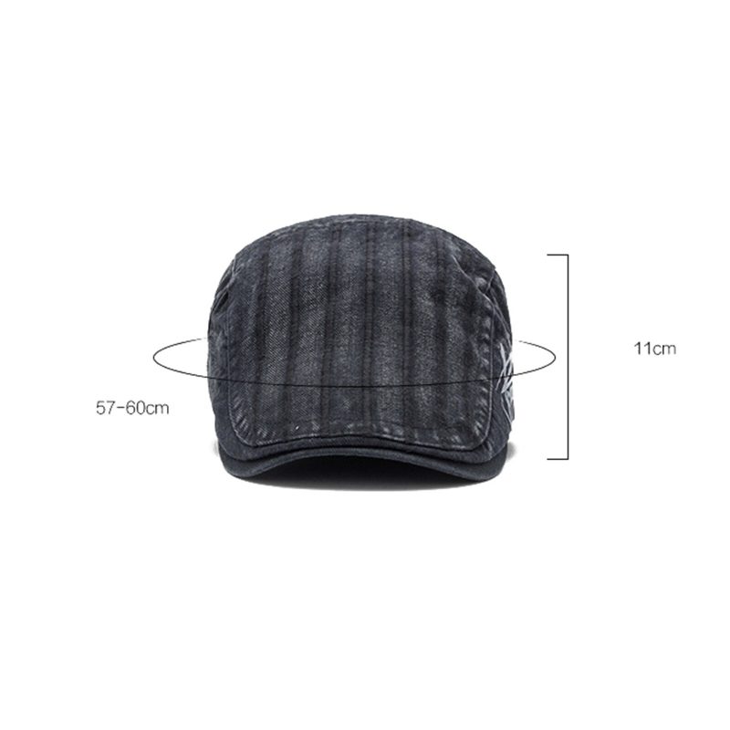 Menn Brodert Stripet Utendørs Casual Beret Solhatt Flate Cap