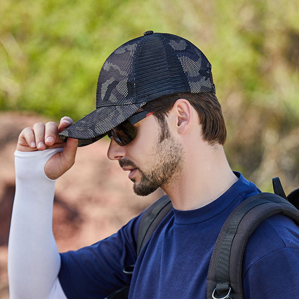 Menn Camouflages Avtakbar Maske Gardin Utendørs Fjellklatring Fiske 360 Graders Solbeskyttelse Baseballhatt