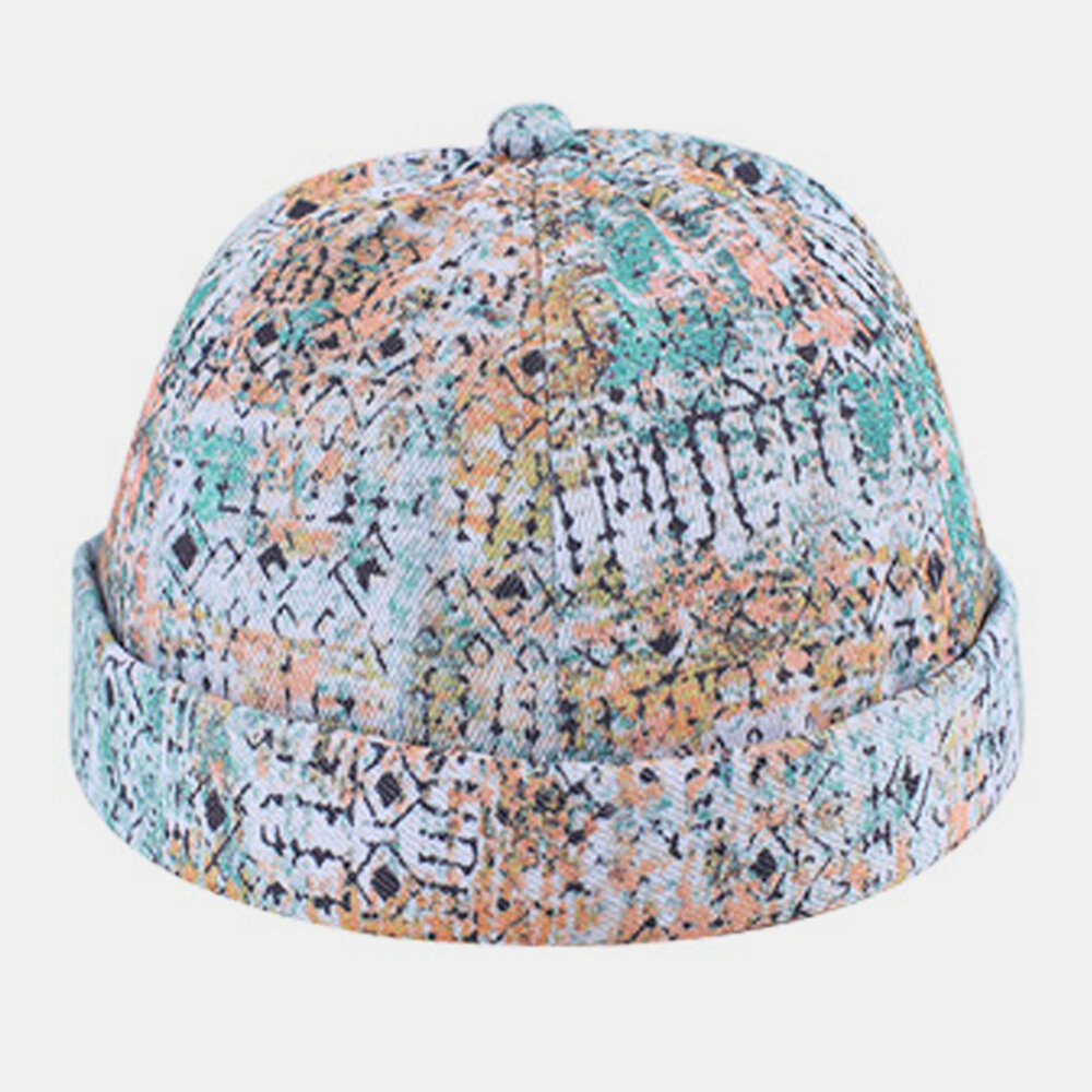 Menn Dame Bomull Fargerik Hip-hop Justerbar Solskjerm Tynn Landlord Cap Brimless Beanie Skull Cap