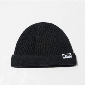 Menn Dame Solid Strikket Varm Beanie Caps Utendørs Høy Elastisk Justerbar Skull Hat