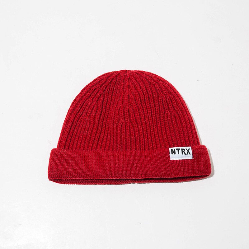 Menn Dame Solid Strikket Varm Beanie Caps Utendørs Høy Elastisk Justerbar Skull Hat