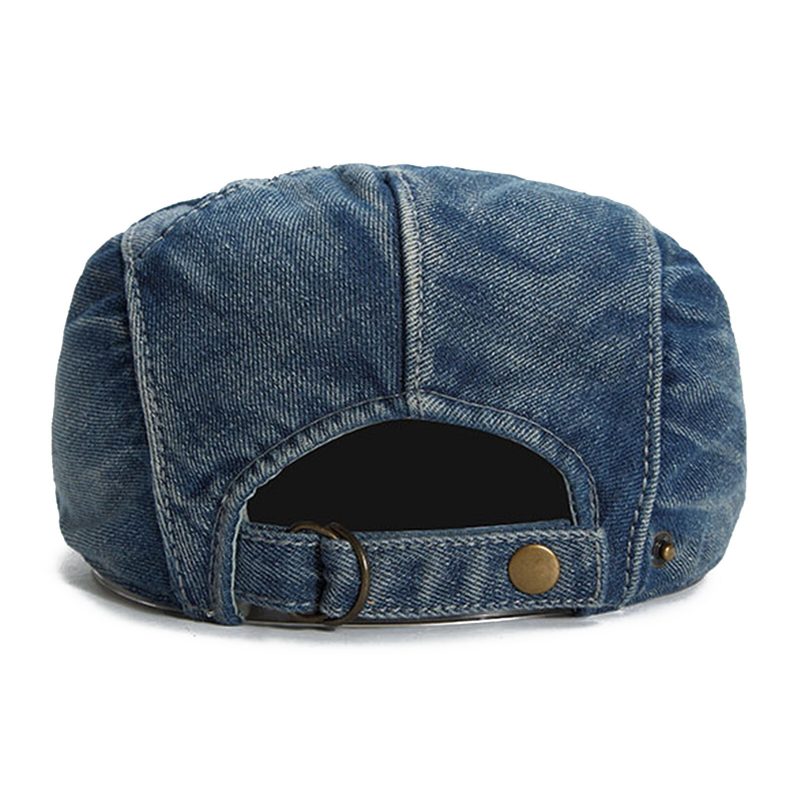 Menn Denim Pustende Solskjerm Kort Brems Uformell Vintage Forward Hatter Beret Flate Caps